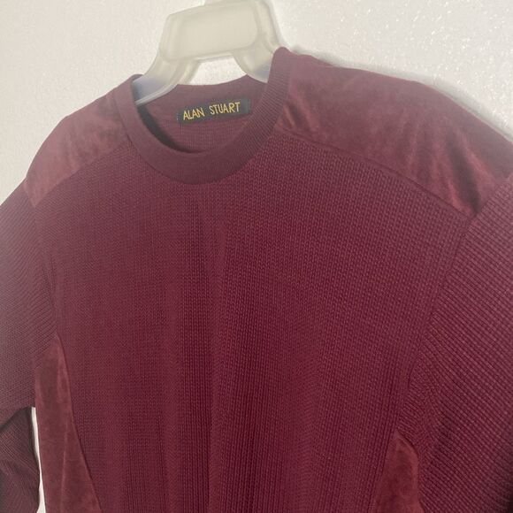 ALAN STUART Men’s Maroon Crewneck Sweater Size M. Made in USA - Picture 3 of 6